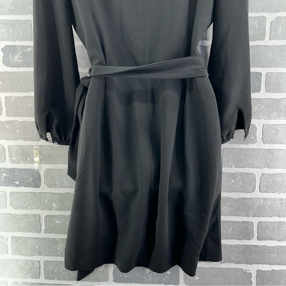 J. Crew Black Long Sleeve Wrap Dress Size 6 - Picture 11 of 11